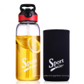 700ml Summer Borosilicate Glass Sports Water Bottle with Straw